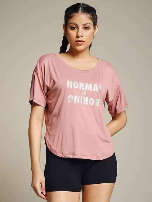women typography prnted dri-fit sports t-shirt - 21960170 -  Standard Image - 0