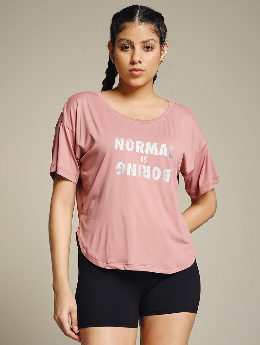 women typography prnted dri-fit sports t-shirt - 21960170 -  Zoom Image - 0