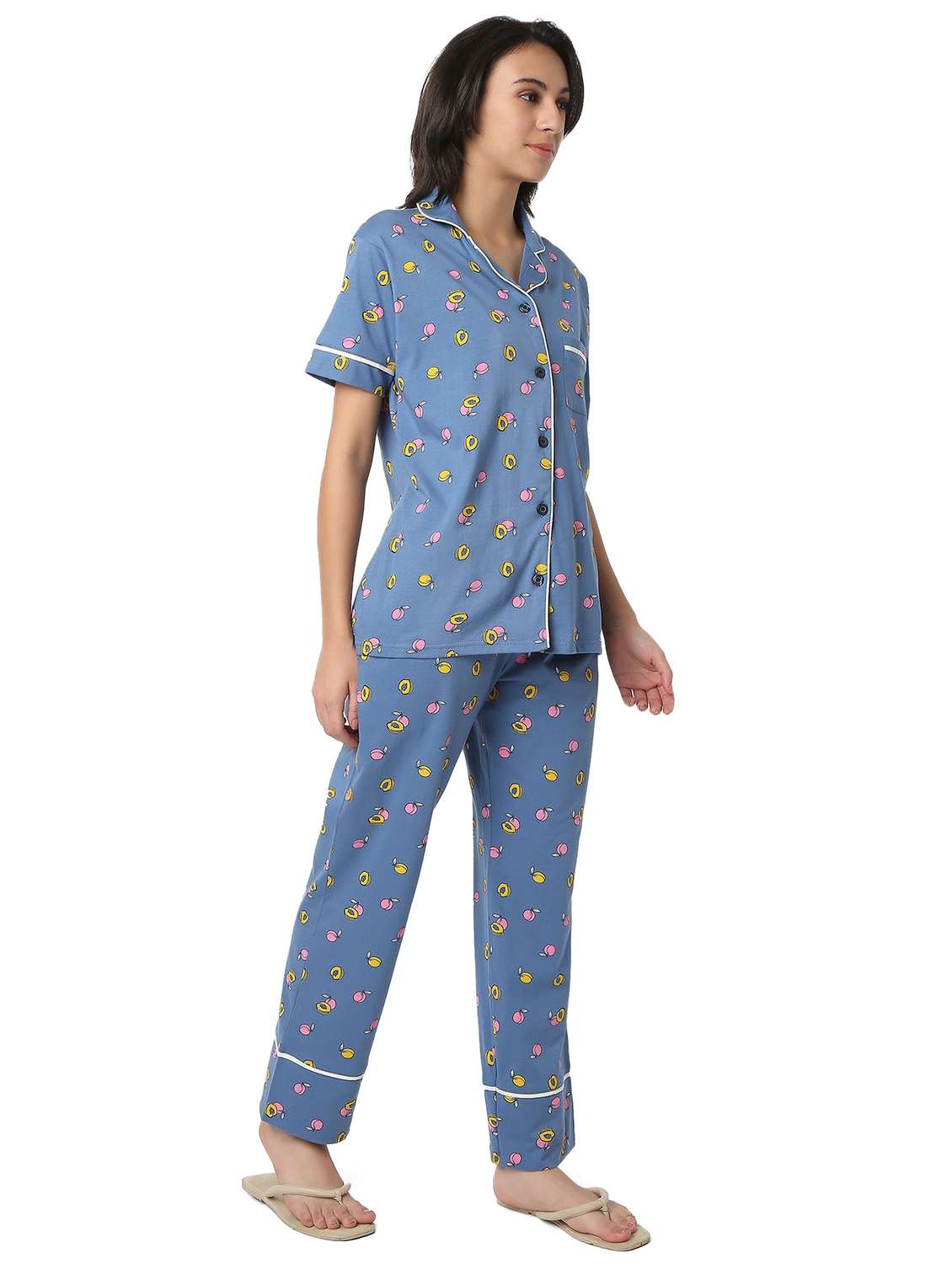 women printed nightwear pyjama set - 21960172 -  Standard Image - 2