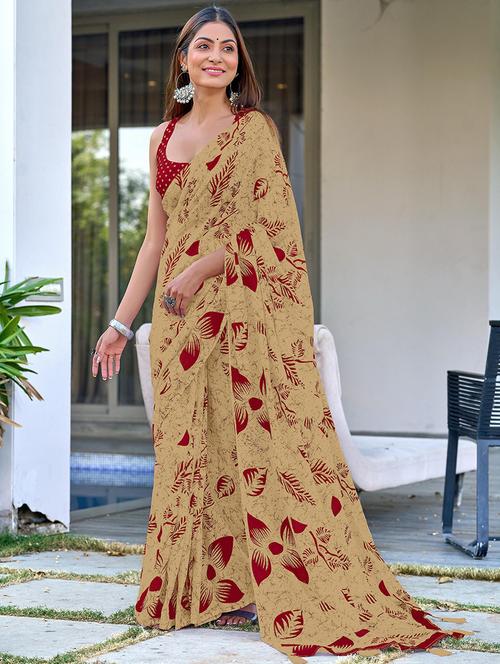 women printed ready to wear saree with blouse - 21960190 - Standard Image - 0