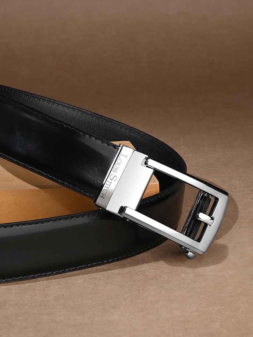 men black manual buckle leather belt - 21960229 - Zoom Image - 0