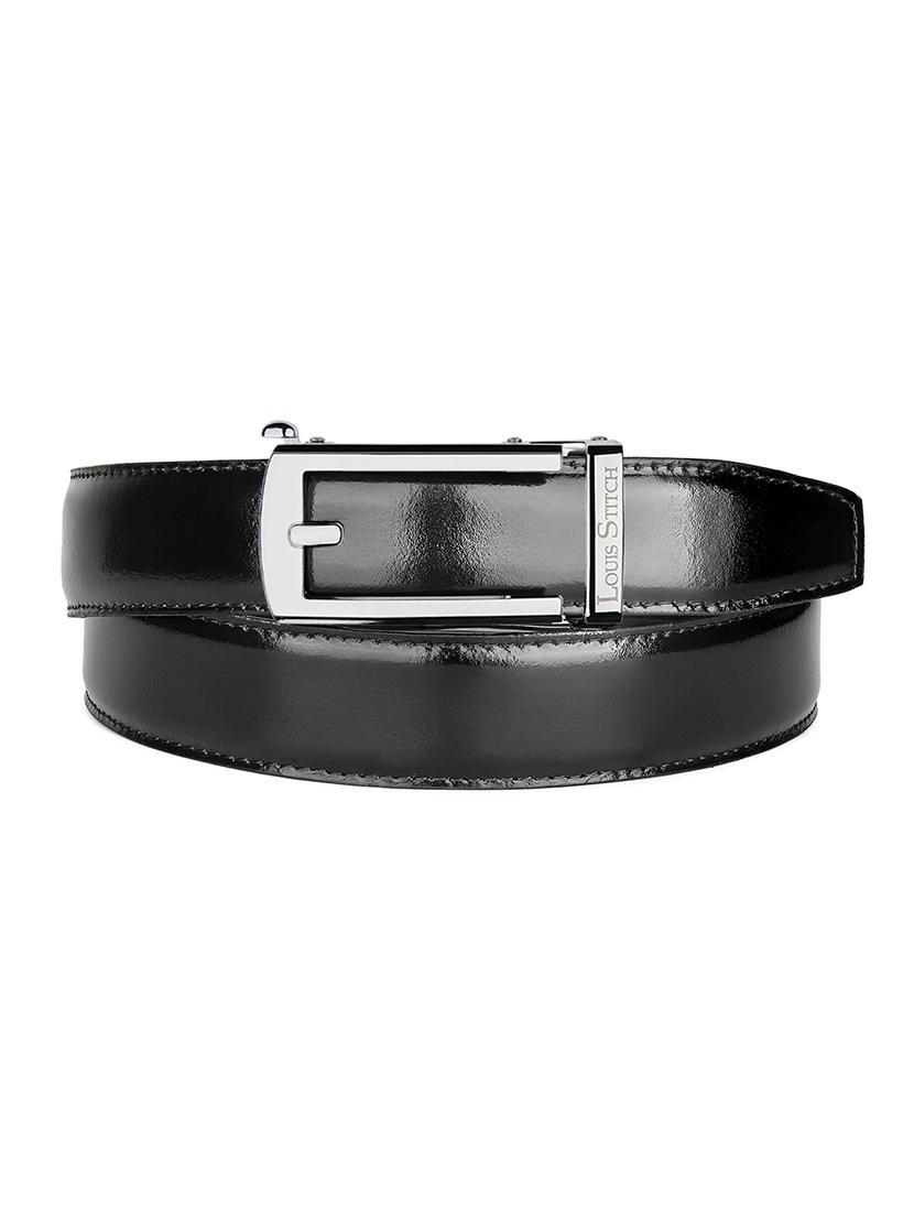 men black manual buckle leather belt - 21960229 - Standard Image - 2