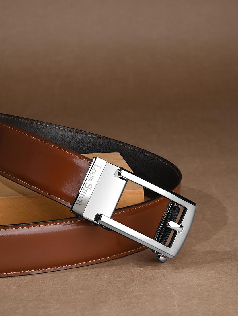 men tan manual buckle leather belt - 21960231 - Zoom Image - 0