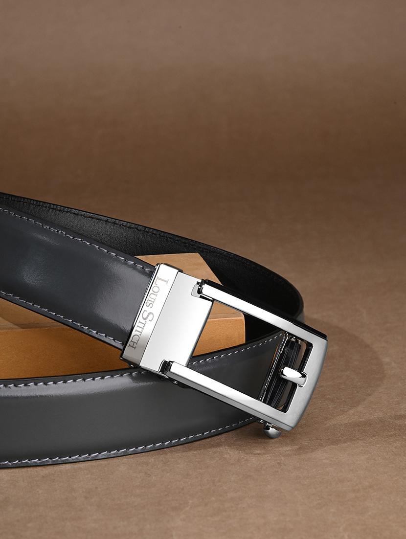 men grey manual buckle leather belt - 21960233 - Zoom Image - 0