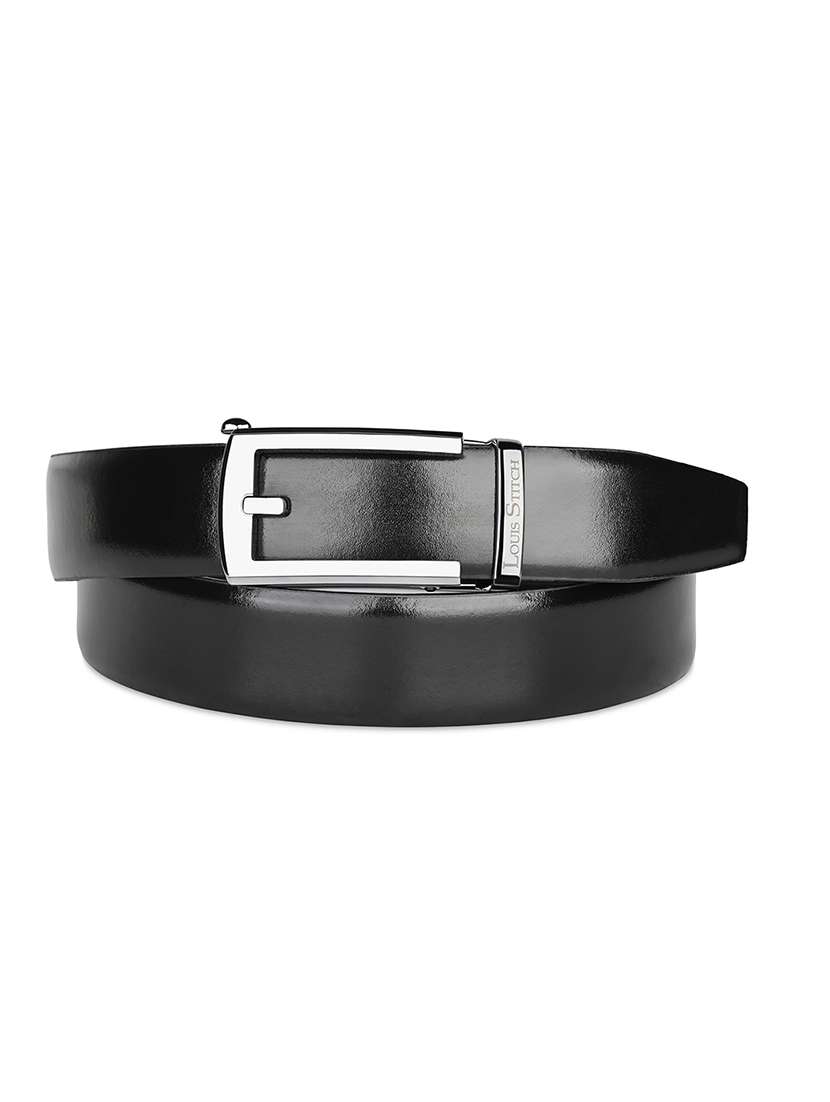 men grey manual buckle leather belt - 21960234 -  Standard Image - 2