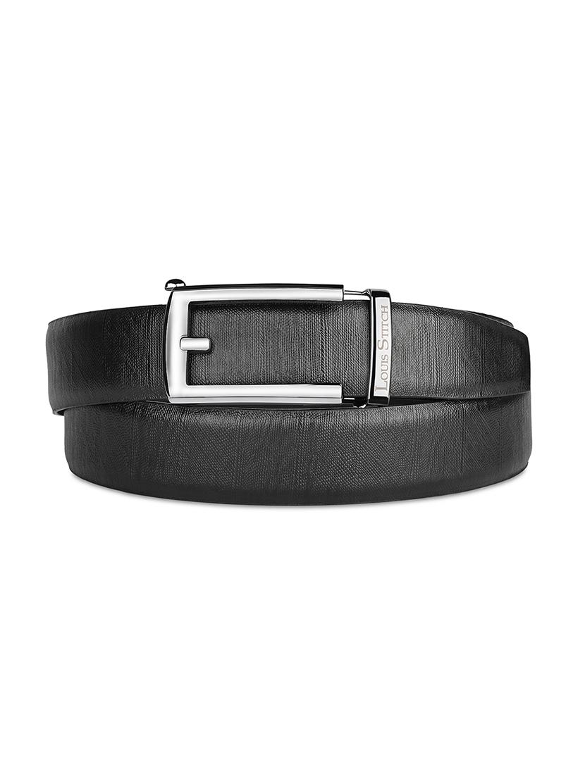 men black manual buckle leather belt - 21960235 - Standard Image - 2