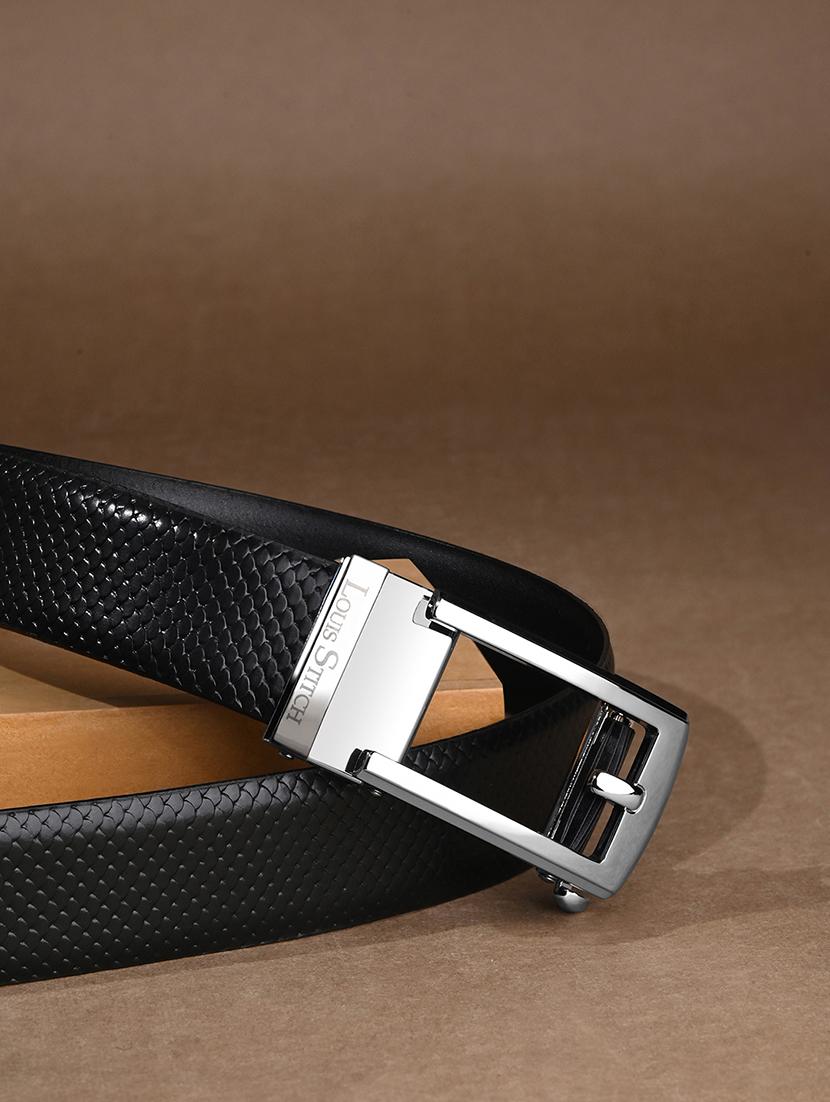 men black manual buckle leather belt - 21960236 - Zoom Image - 0