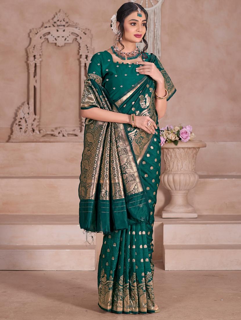 women self design banarasi saree with blouse - 21960295 - Zoom Image - 0