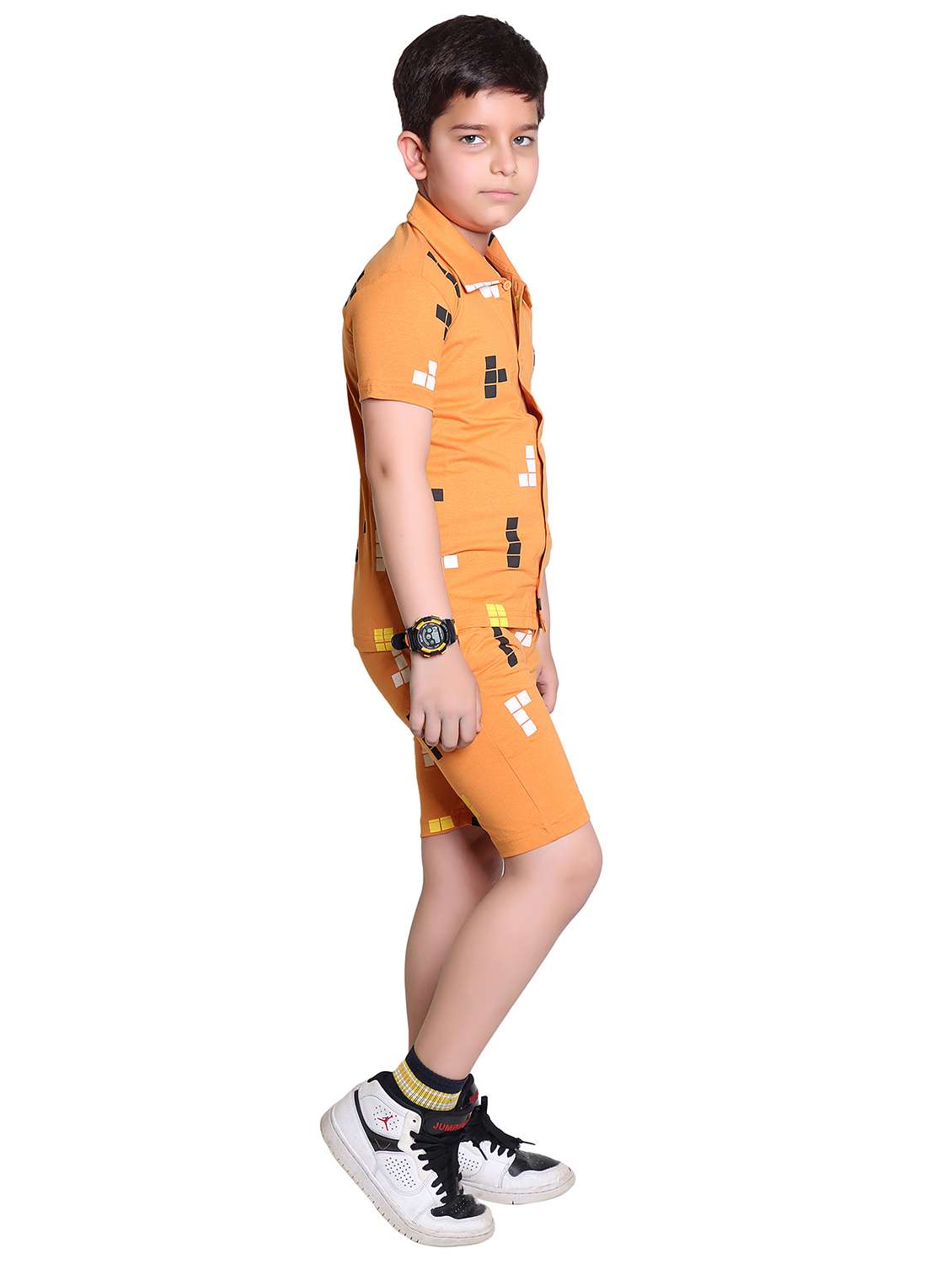 boys printed shirt & shorts co-ord set - 21960310 -  Standard Image - 2