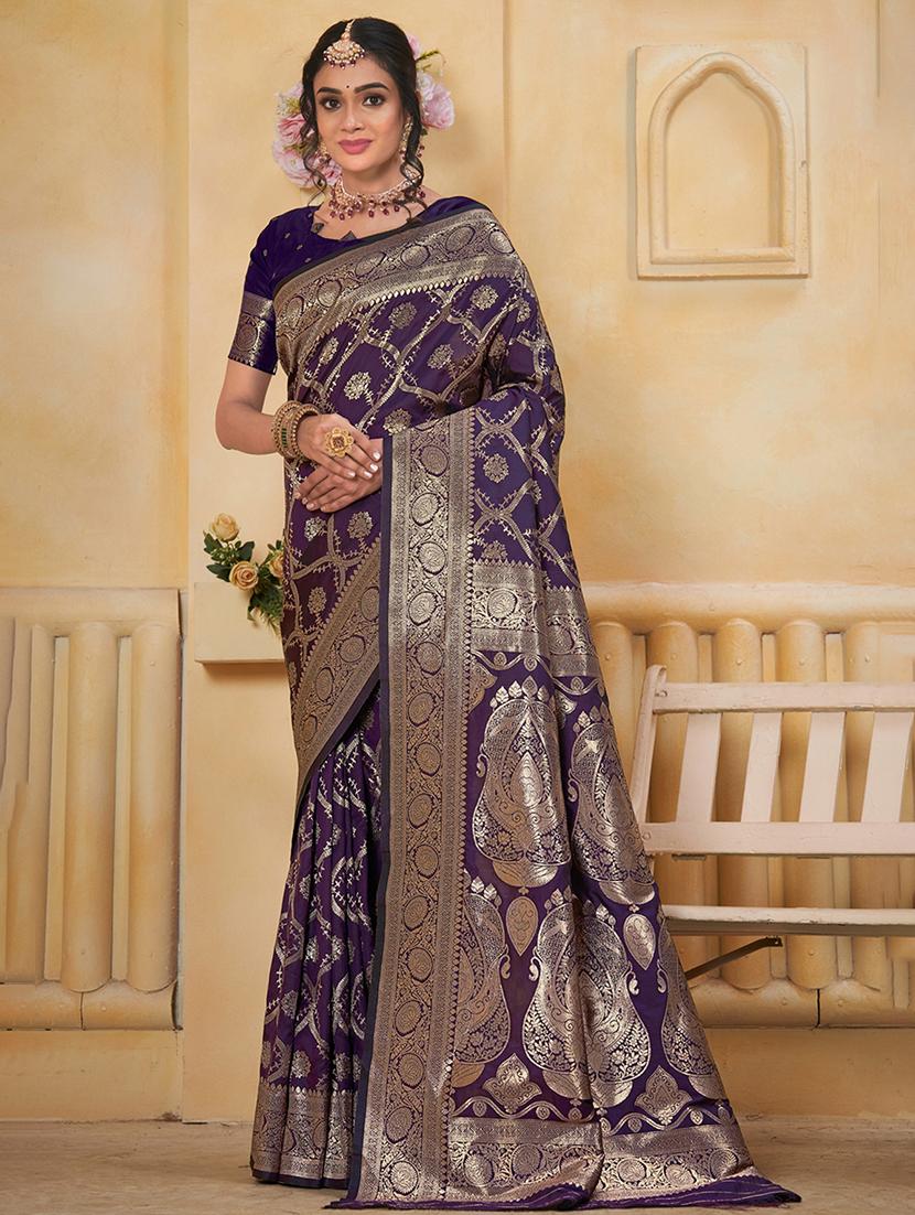 women self design banarasi saree with blouse - 21960315 - Zoom Image - 0