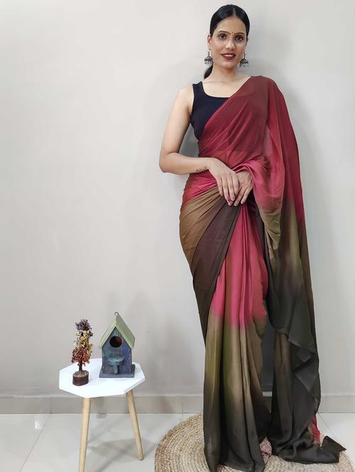 women ombre ready to wear saree with blouse - 21960328 -  Standard Image - 0