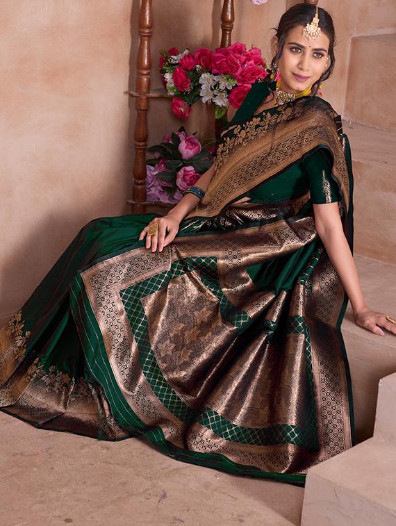 women self design banarasi saree with blouse - 21960329 - Standard Image - 2