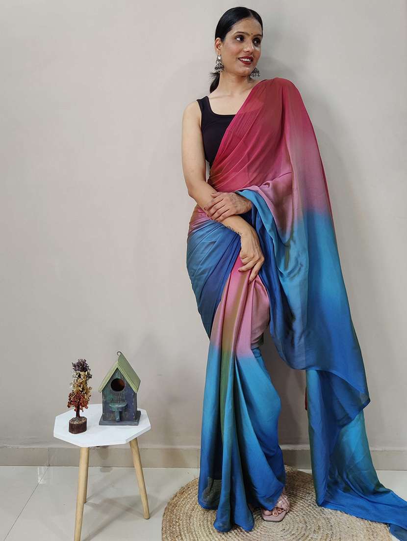 women ombre ready to wear saree with blouse