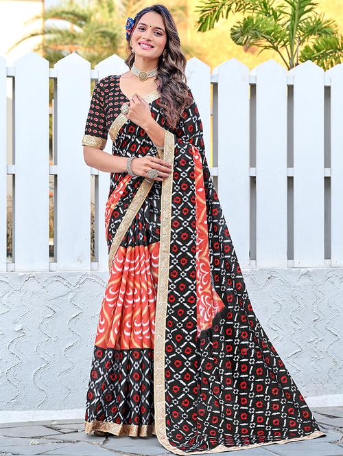 women printed casual wear saree with blouse - 21960408 - Standard Image - 0