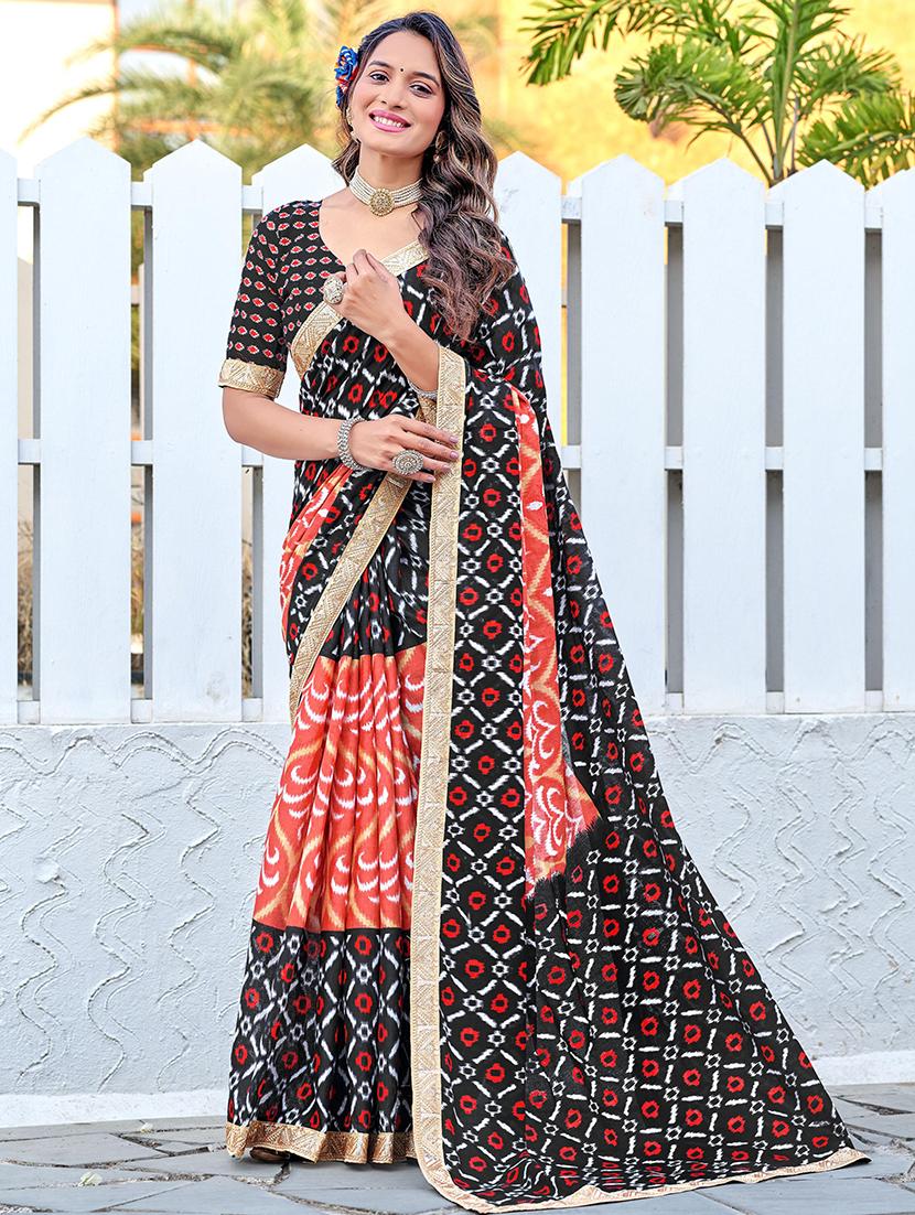 women printed casual wear saree with blouse - 21960408 - Zoom Image - 0