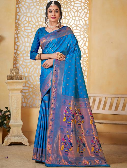 women self design paithani saree with blouse - 21960424 - Standard Image - 0