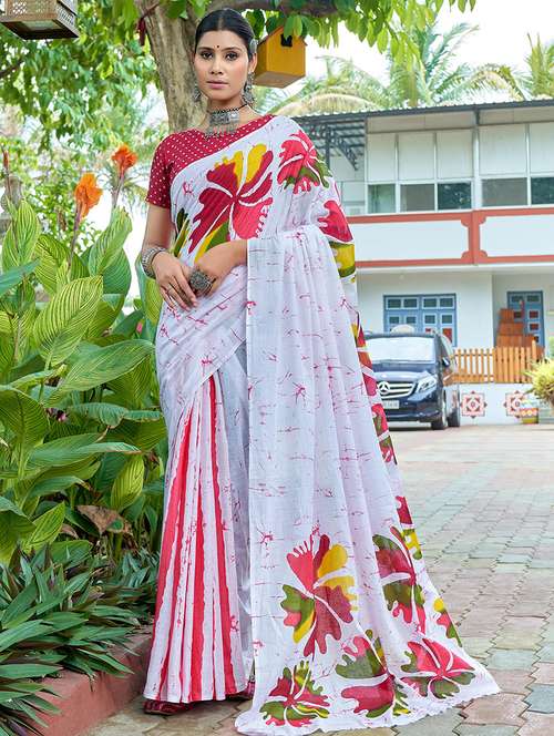 women printed casual wear saree with blouse - 21960441 - Standard Image - 0