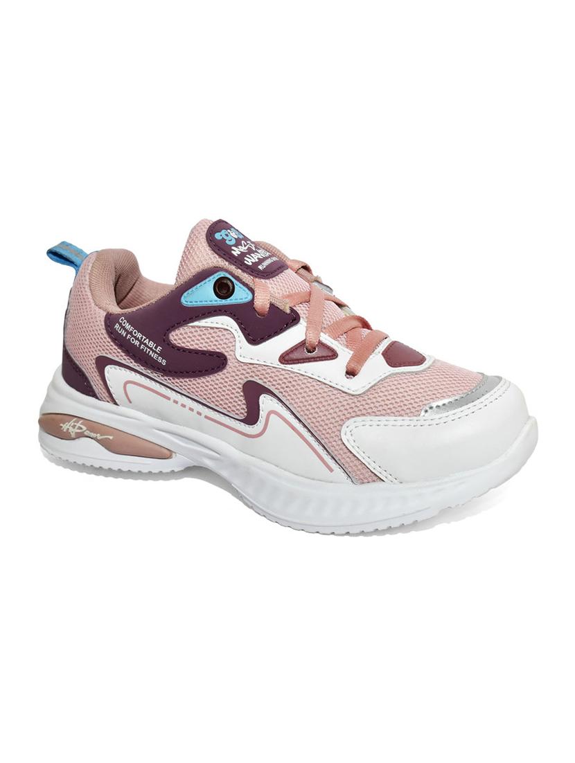 kids pink synthetic leather sports shoe - 21960469 - Standard Image - 2
