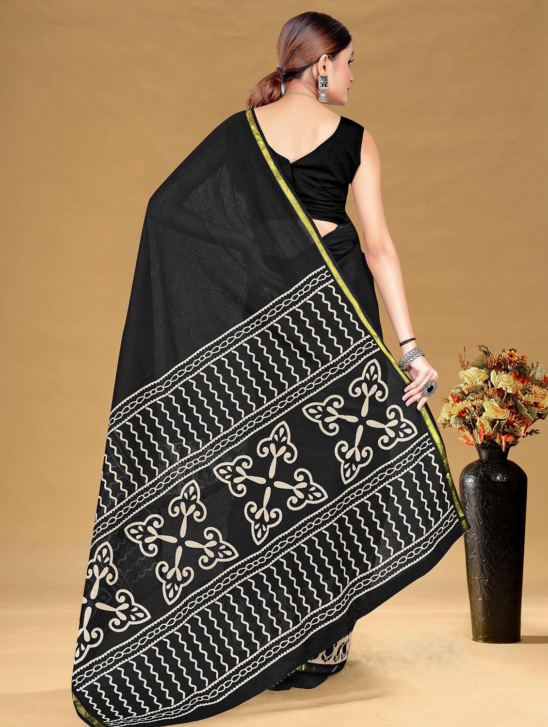 women printed casual wear saree with blouse - 21960482 - Standard Image - 2