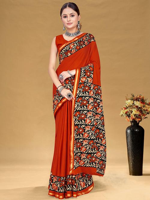 women printed casual wear saree with blouse - 21960483 -  Standard Image - 0