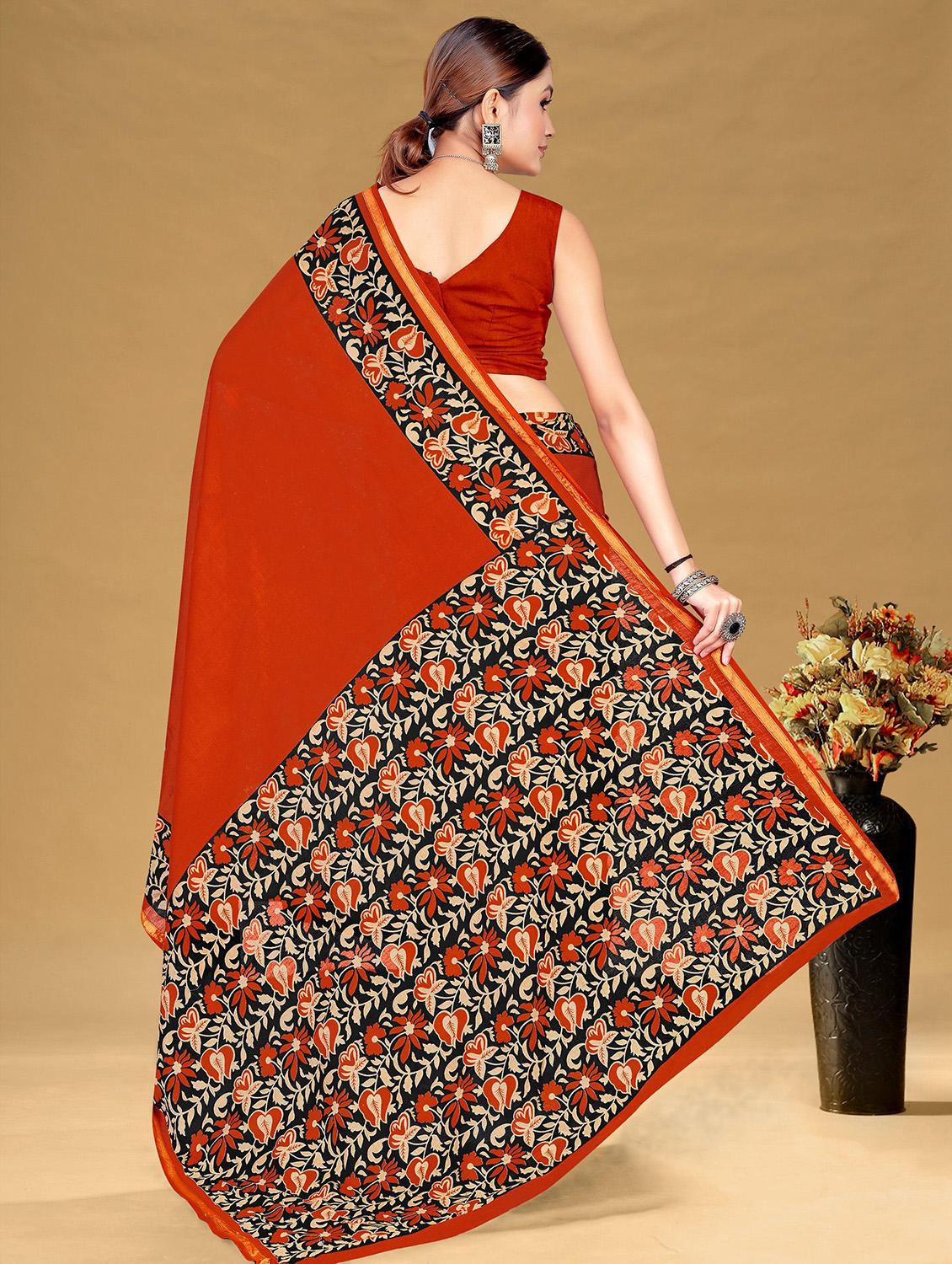 women printed casual wear saree with blouse - 21960483 - Standard Image - 2