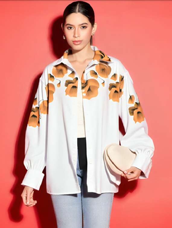 women floral long sleeve regular fit shirt