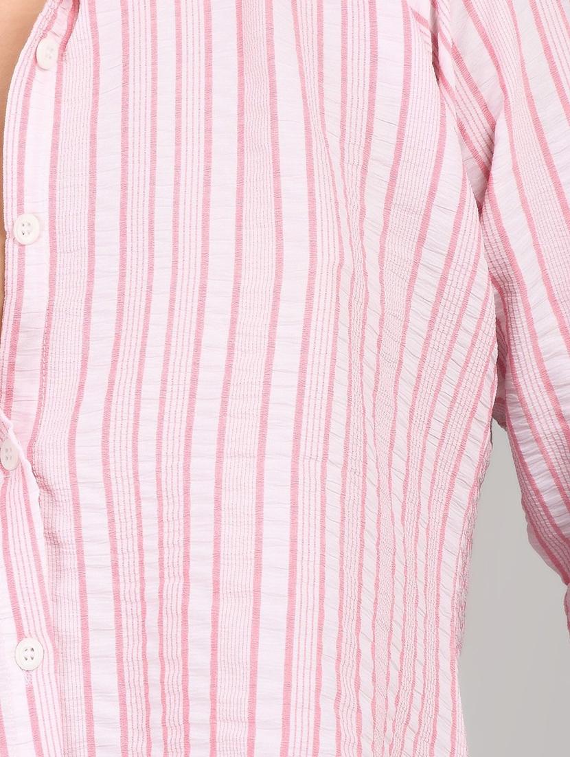 women plus size striped long sleeve regular fit shirt - 21960544 - Standard Image - 2