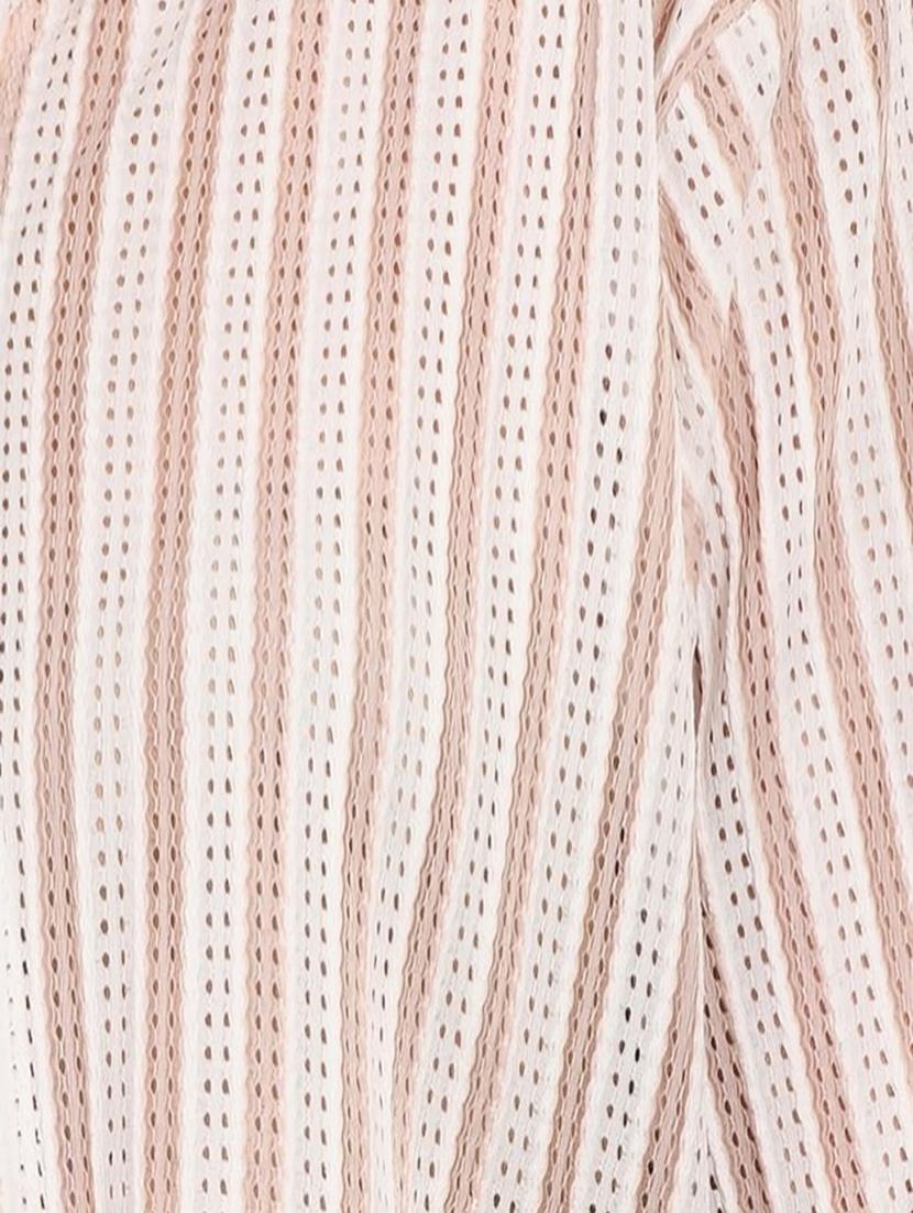 women striped collared short sleeve crop shirt - 21960550 - Standard Image - 2