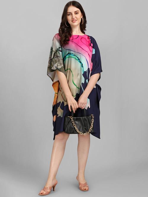 women printed kimono sleeve kaftan dress - 21960607 - Standard Image - 0