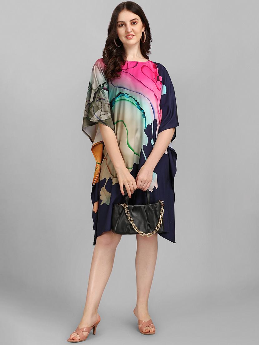 women printed kimono sleeve kaftan dress - 21960607 - Zoom Image - 0