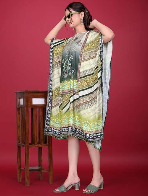 women printed kimono sleeve kaftan dress - 21960618 -  Standard Image - 0