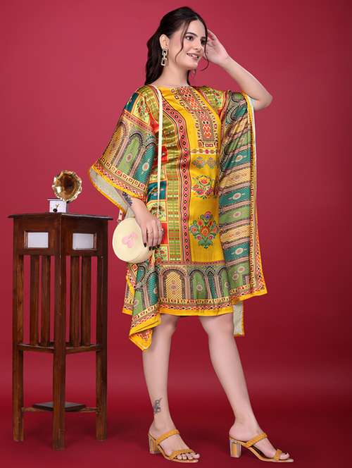women printed kimono sleeve kaftan dress - 21960621 - Standard Image - 0