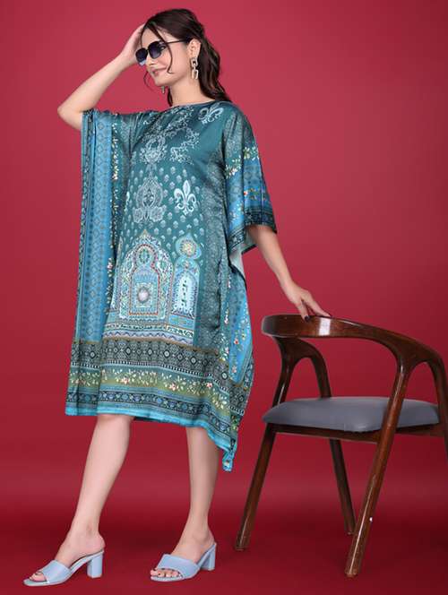 women printed kimono sleeve kaftan dress - 21960628 - Standard Image - 0