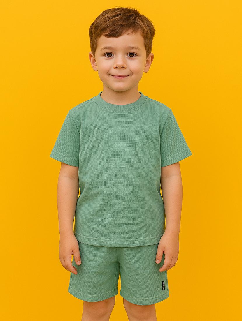 boys solid t-shirt & shorts co-ord set - 21960664 - Zoom Image - 0