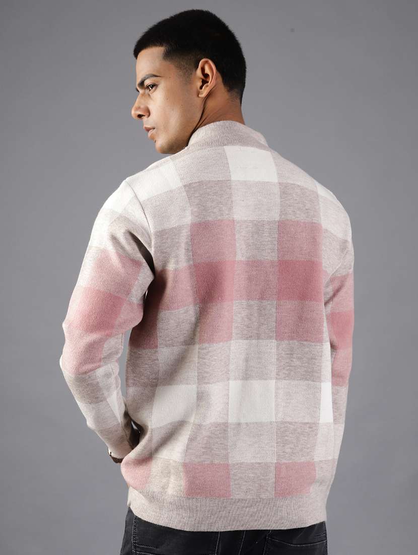 men checkered long sleeve regular fit pullover - 21960822 -  Standard Image - 2