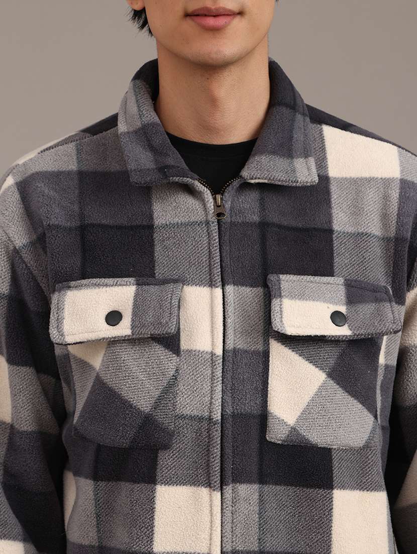 men checkered long sleeve regular fit shacket - 21961172 -  Standard Image - 2