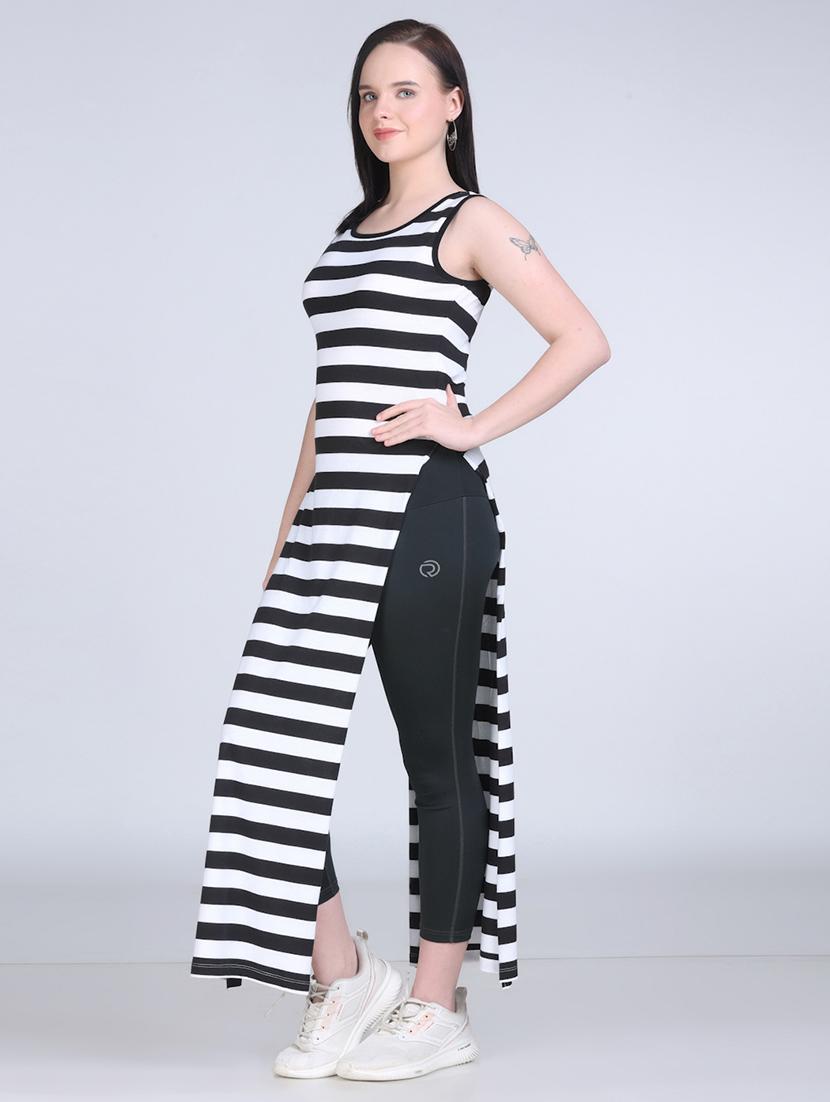 women striped sleeveless long straight top - 21961344 - Standard Image - 2
