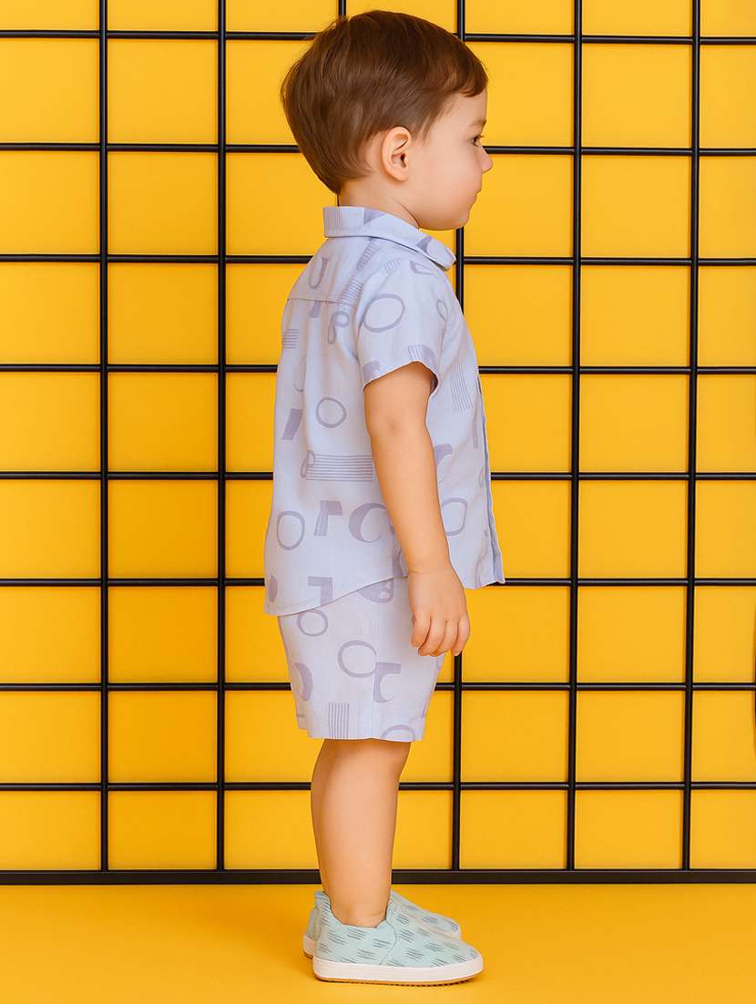 boys printed shirt & shorts co-ord set - 21961405 -  Standard Image - 2