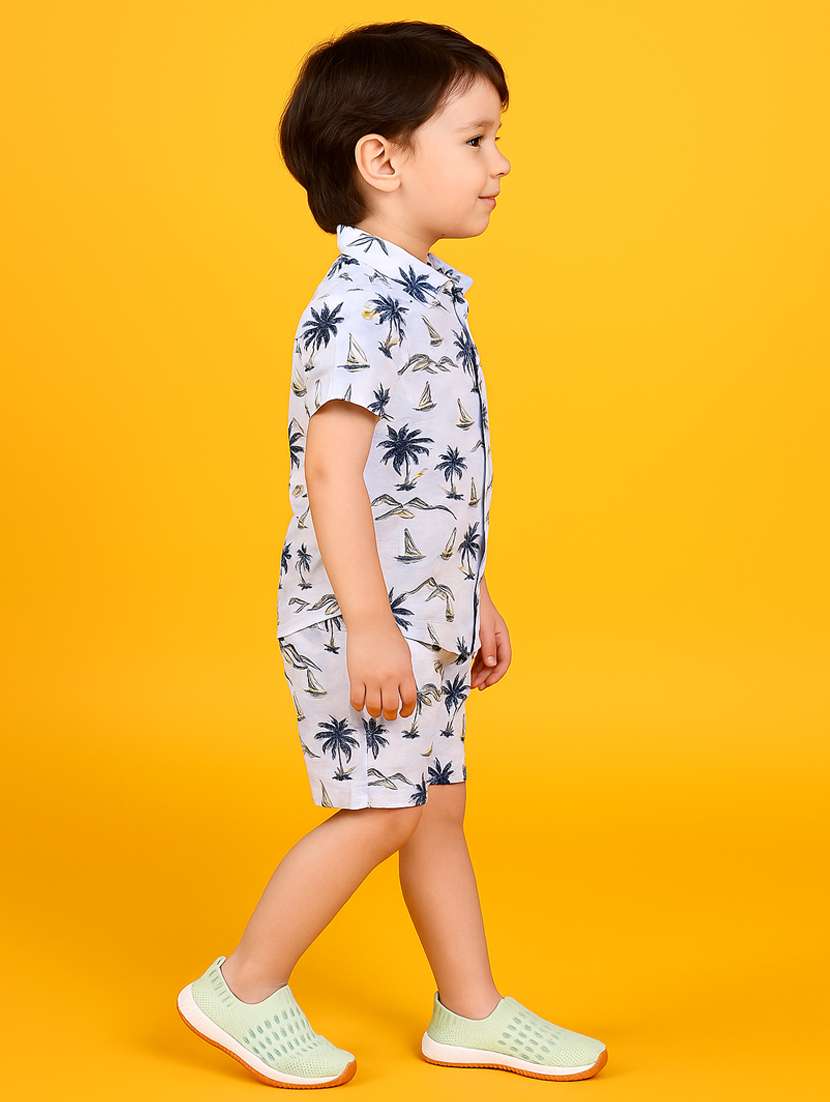 boys printed shirt & shorts co-ord set - 21961407 -  Standard Image - 2