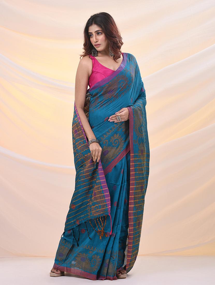 women self design handloom saree with blouse - 21961488 - Standard Image - 2