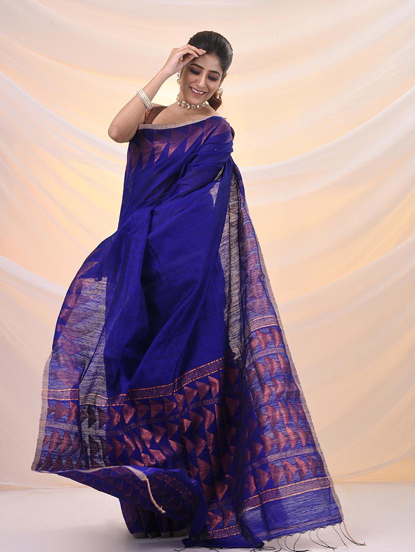 women self design handloom saree with blouse - 21961490 - Standard Image - 2