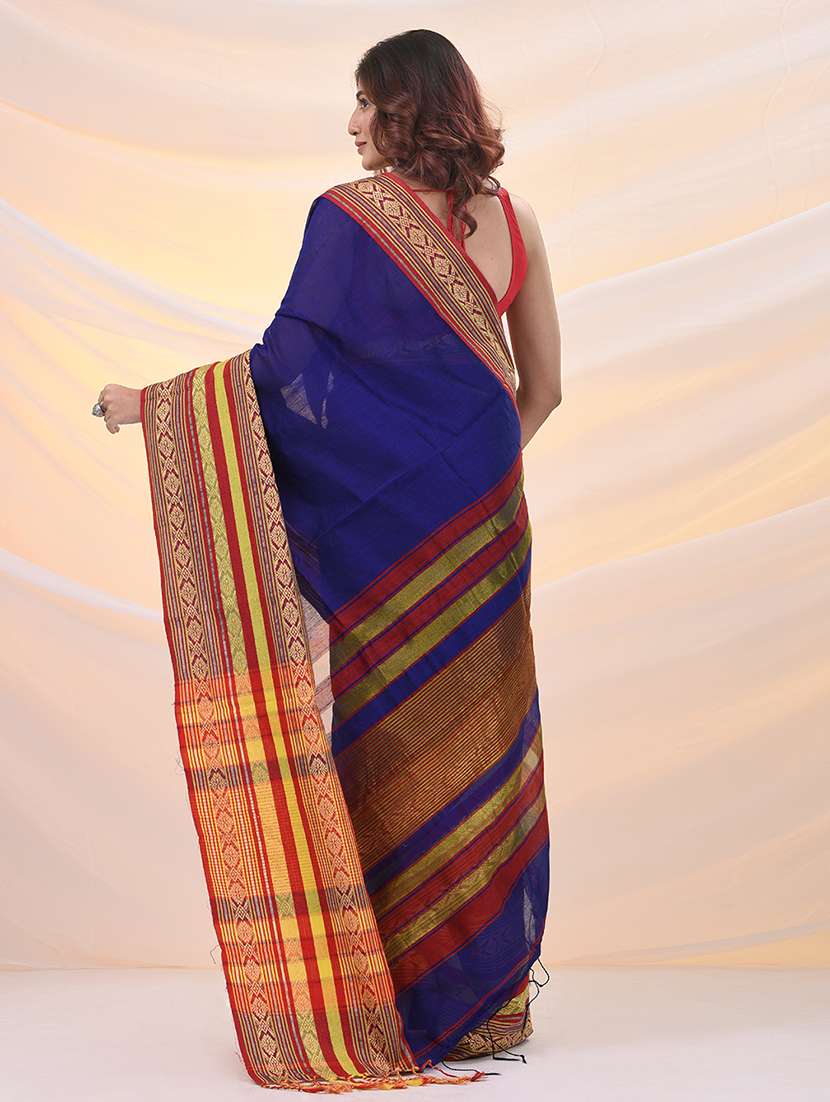 women solid with bordered saree with blouse - 21961495 -  Standard Image - 2