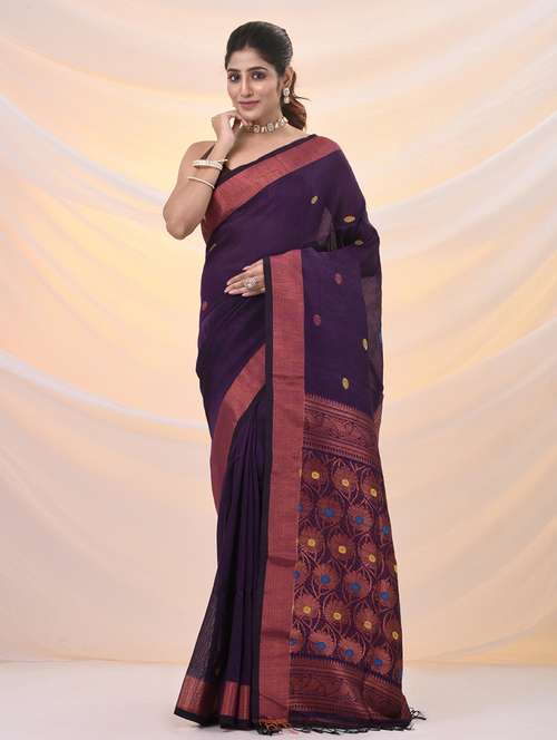 women self design handloom saree with blouse - 21961505 - Standard Image - 0