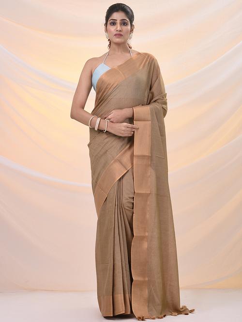 women solid with bordered saree with blouse - 21961515 - Standard Image - 0