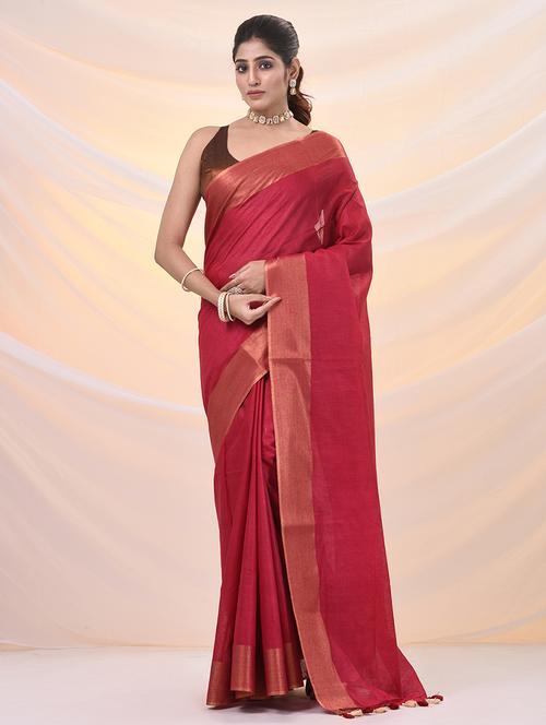 women solid with bordered saree with blouse - 21961519 -  Standard Image - 0