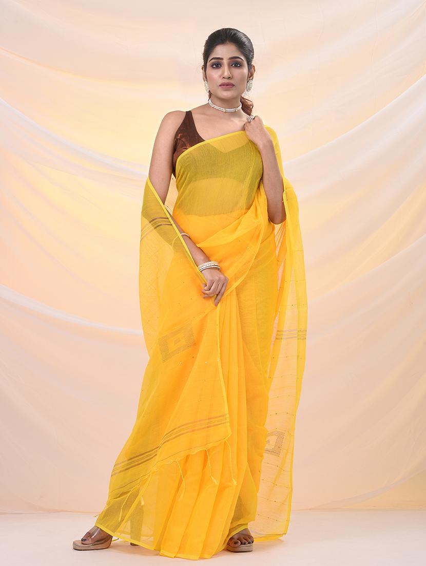 women solid with work embellished saree with blouse - 21961521 - Standard Image - 2