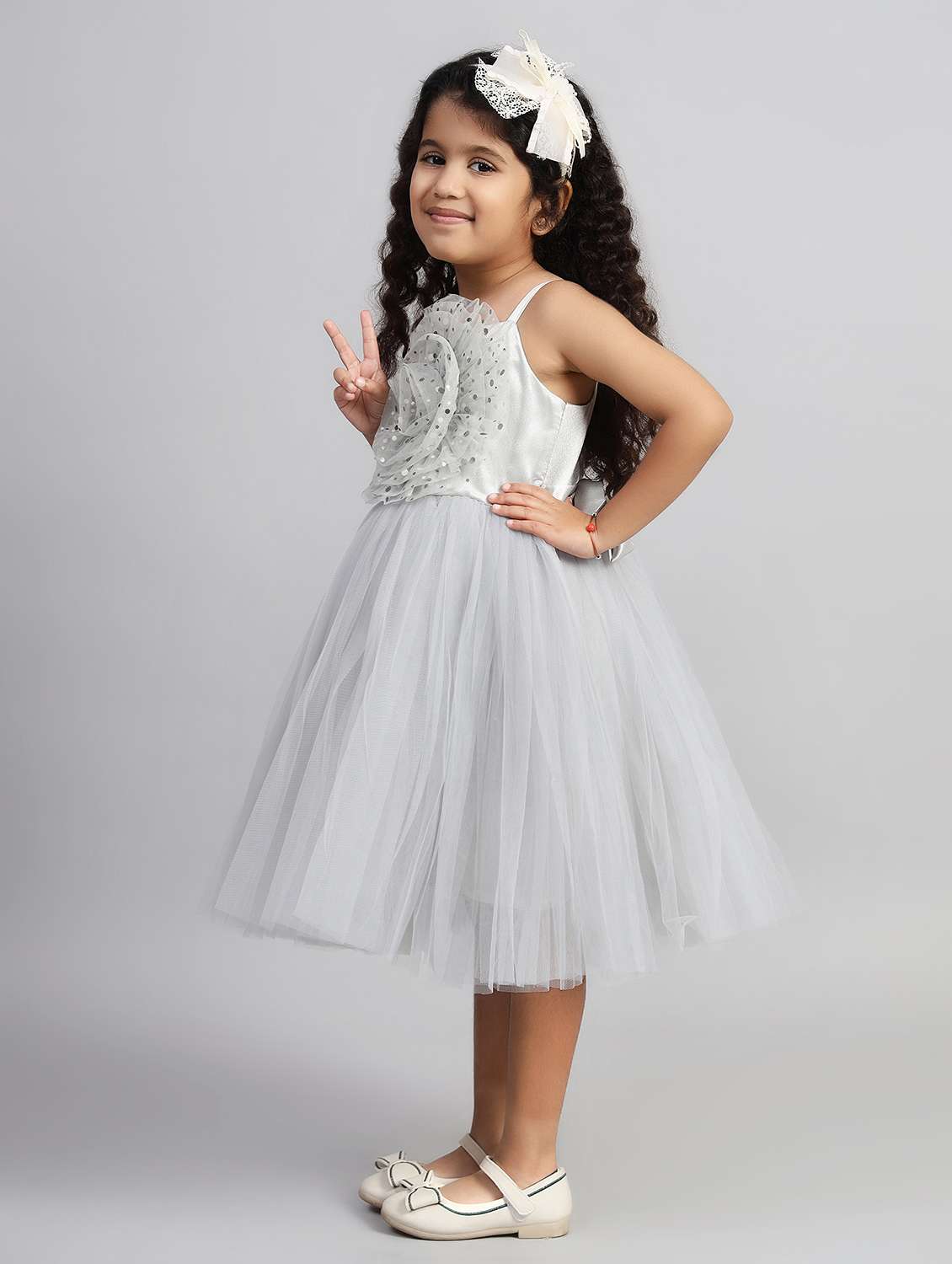 girls embellsihed shoulder strap fit & flare dress - 21961549 -  Standard Image - 2