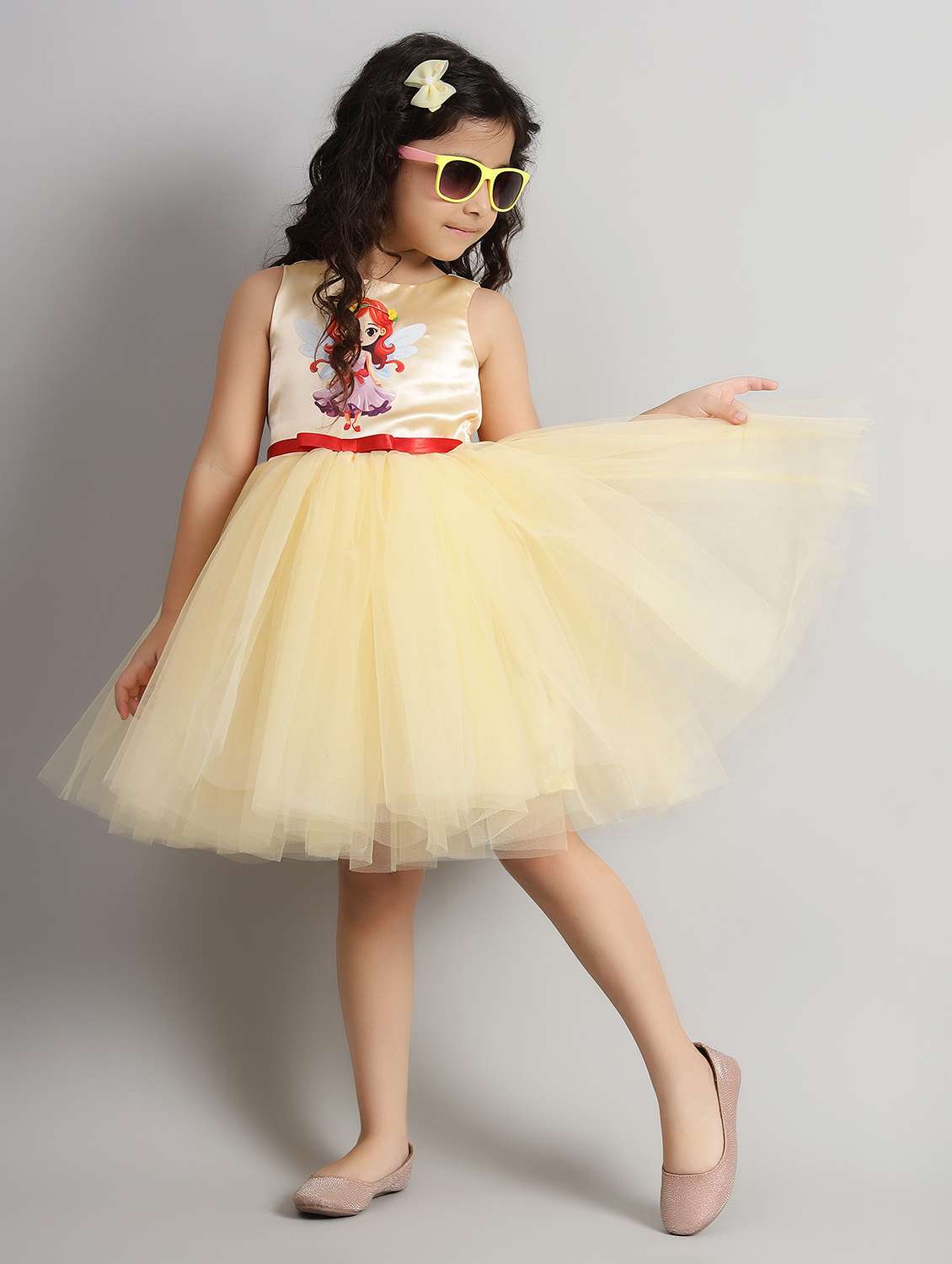 girls printed sleeveless fit & flare dress - 21961550 -  Standard Image - 2