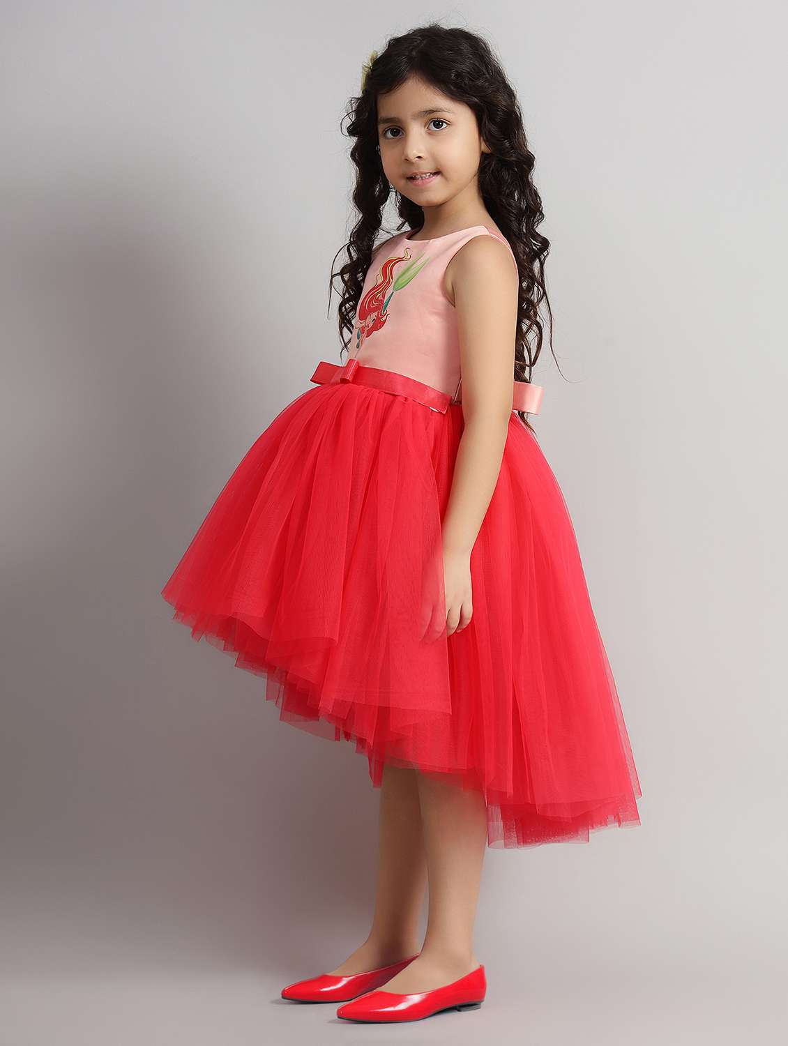 girls printed sleeveless high low dress - 21961555 -  Standard Image - 2