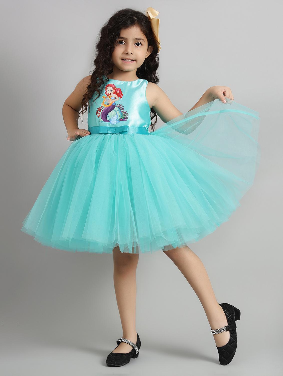 girls printed sleeveless fit & flare dress - 21961558 - Standard Image - 2